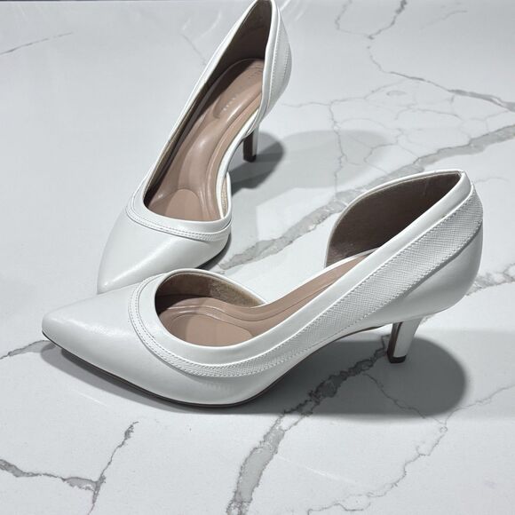 Kelly & Katie | Shenna Women’s White Pointed Toe Pumps Heels Size 7M - Picture 1 of 13